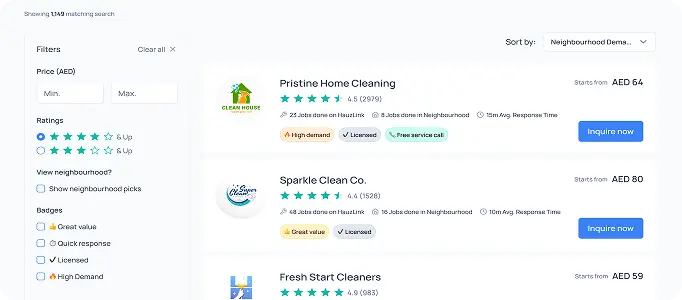 Illustration of searching trusted home service professionals on Hauz Link